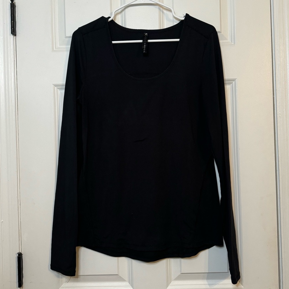 90 Degrees, Workout Long Sleeve, Black, Women’s M